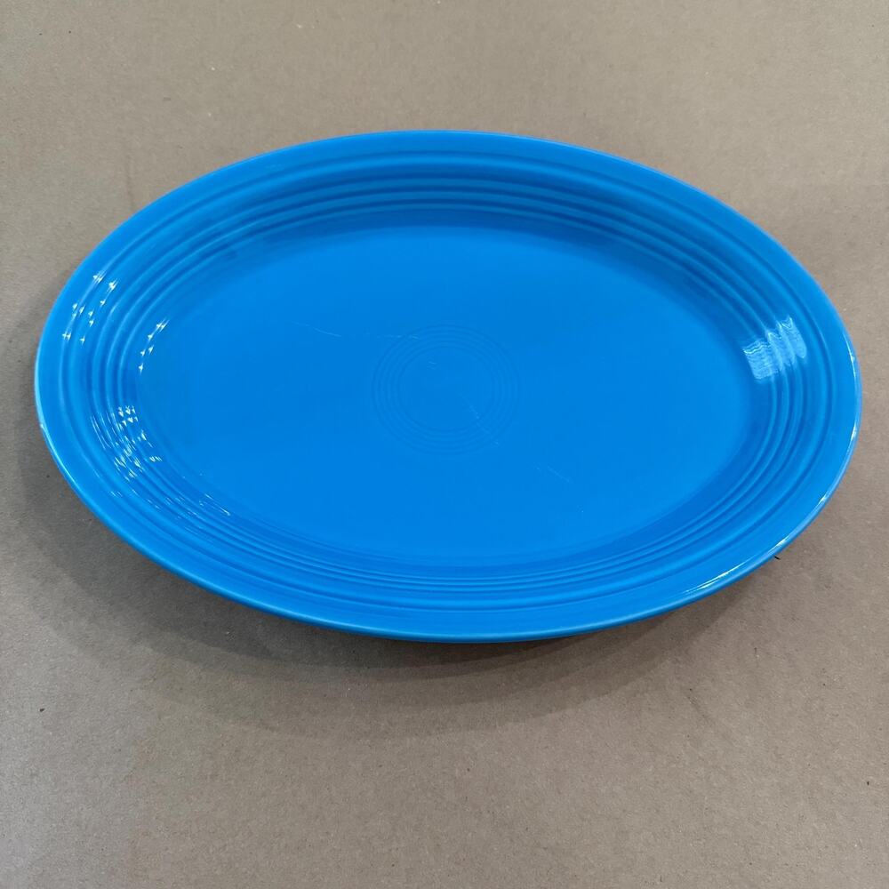 Vintage Fiesta Peacock Medium Oval Platter 13.25” x 9.5” | Homer Laughlin USA